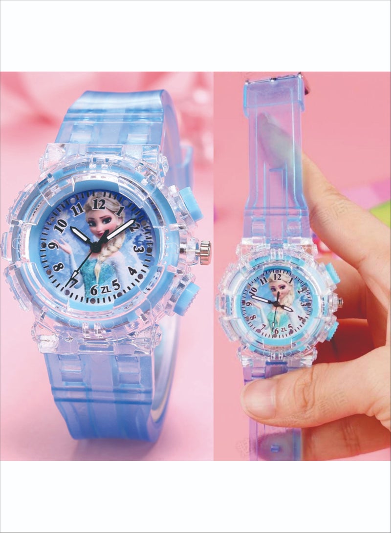 Sharpdo Suitable For 5-12 Yyear Old Kids Frozen Elsa Analog Quartz Watch Colorful Luminous Cartoon Watch for Boys Girls Frozen Watch Princess Analogue Classic Quartz Watch - Image 5